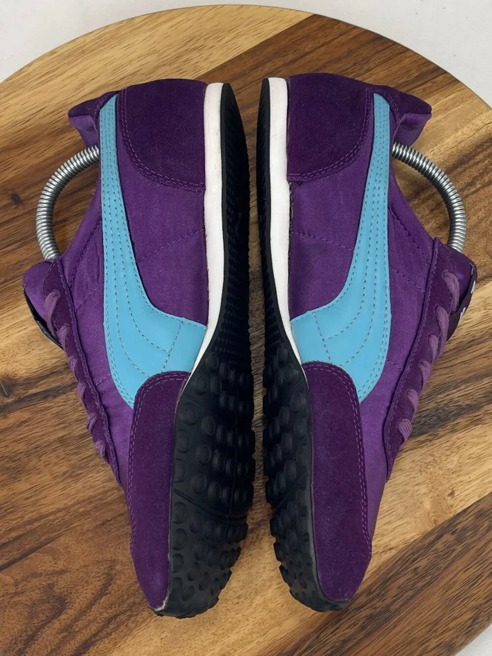 VTG Puma Womens Sz. 8.5 Purple/Light Blue Suede Retro Trainers Shoes
